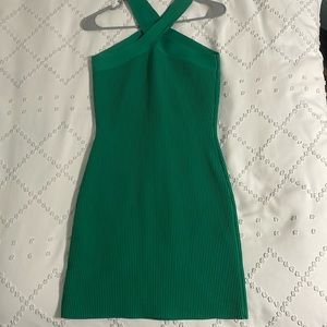 Green body con mini dress